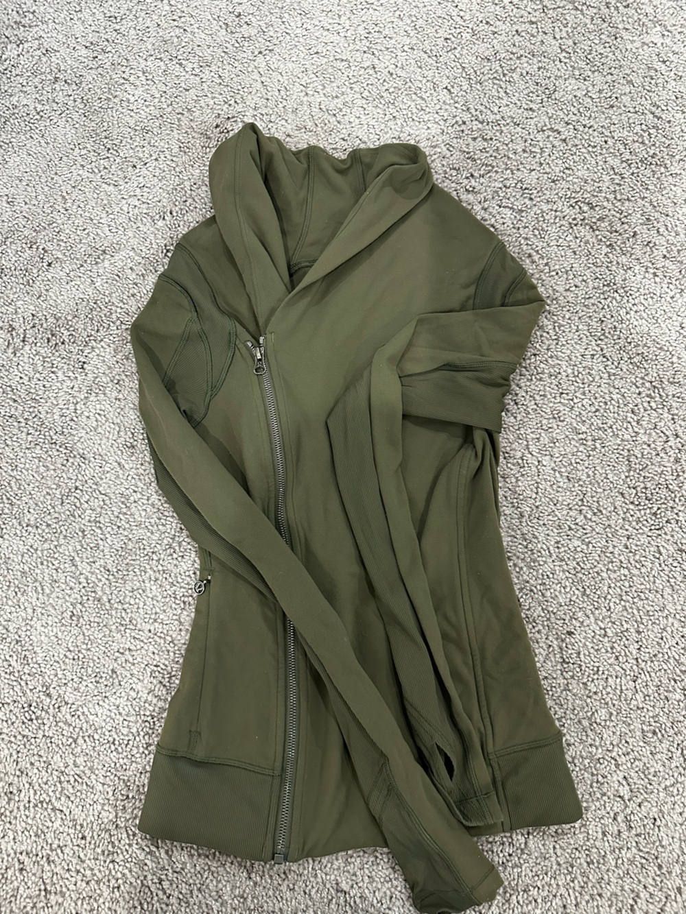 LULULEMON Olive Green Lightweight Zip-Up Hoodie